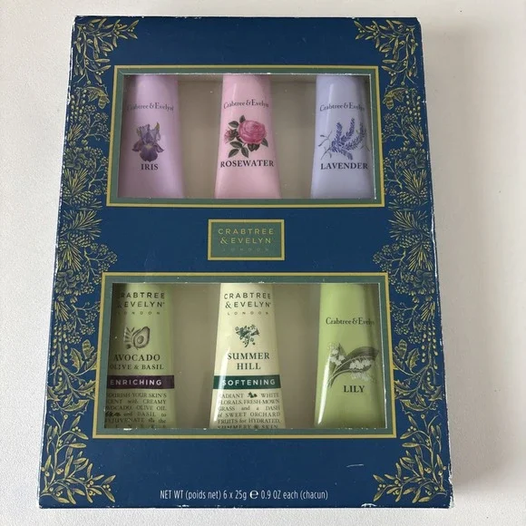Crabtree Evelyn Hand Therapy Six Lotion Set oz Each Lily Iris Lavender  Rose
